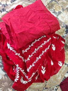 Lucknowi Pattern Embroidered Anarkali Kurta