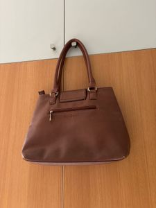 Tan structured Handheld Bag