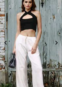 Black Halter Crop Top