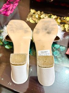 White Furry Heels