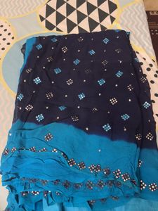 Blue &amp; Silver Saree