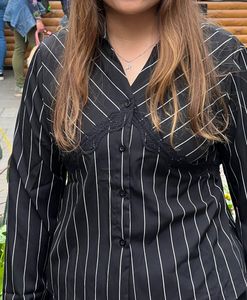 Striped Black &amp; White Blouse