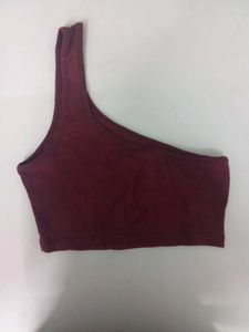 Burgundy One-Shoulder Top