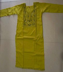 Yellowish Green Kurti