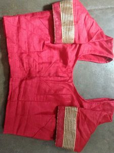 Heavy Border Saree  Patch Work With Blouse
