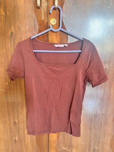 Ginger Brown Fitted Top