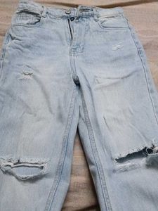 Ripped Light Wash Denim Jeans