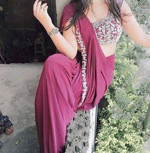 Drape Saree With Stitching Blouse