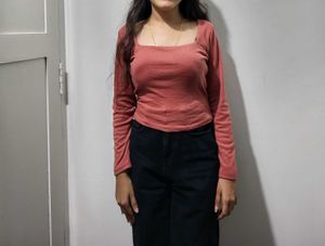 Square Neck Ribbed Top