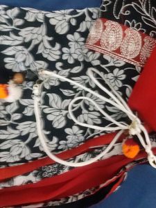 Red Embroidered Kurti Top