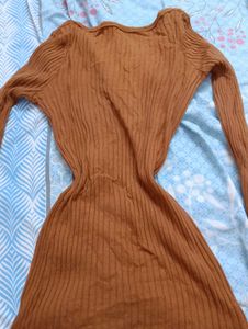 Ribbed Brown Top
