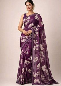 Elegant Floral Print Saree