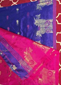 Blue &amp; Pink Handloom Saree Absolutely New