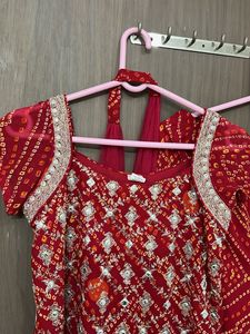 Heavy New Red Bandhani Sharara Suit Set