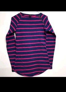 Navy Blue Striped Top