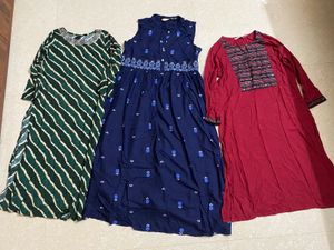 Pack Of 3 Kurti Combo Ethnic Dress Bundle - Size M