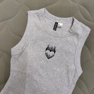 H&M Gray Ribbed Bodycon Dress