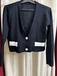 Korean Black Cardigan Sweater