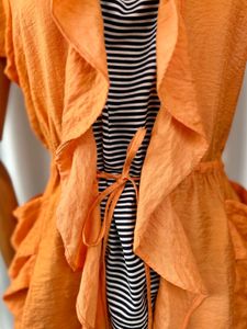 🪔24Hrs DIWALI SALE🪔Faux 2Pc Orange Ruffle Top