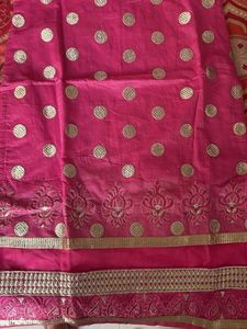 New Beautiful cotton suit with chiffon dupatta