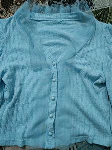Blue Crop Sweatshirt