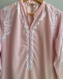 Pakistani 3 Piece Baby Pink Suit Set