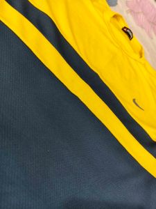 Yellow &amp; Teal Green Long Sleeve Sports T-shirt