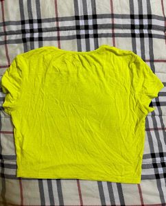 Neon Yellow &#39;Be You&#39; Crop Top