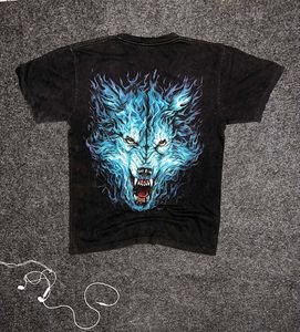 BLUE WOLF FIRE T-SHIRT