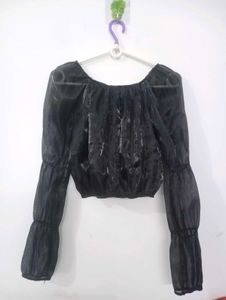 Black Ballon Silky Top