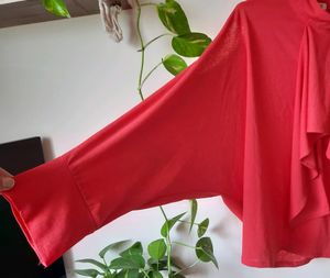 Classic Red Cold shoulder Top