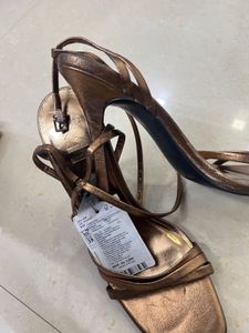 MANGO Copper Strappy Heels