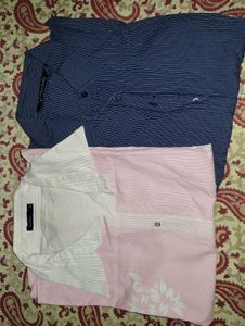 Combo SetWomen's Shirts - Blue Stripe & Pink Flora