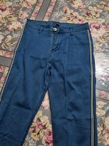 Striped Denim Leggings