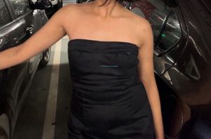 New H&amp;m Wired Solid Black Bodycon Tube Dress