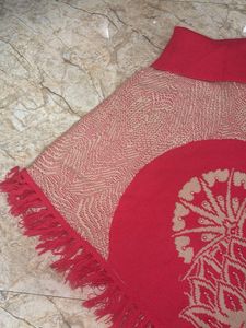 Pink Pure Wool Poncho