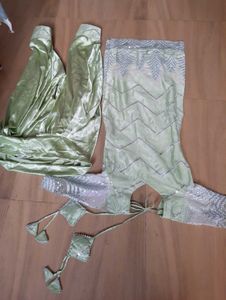 Elegant Green Salwar Suit With Net Dupatta