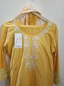 Pure cotton kurti pant dupatta set