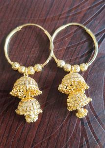 Golden Jhumka Earrings