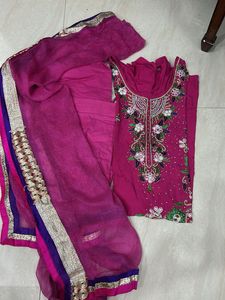 Embroidered Salwar Suit 100% Cotton
