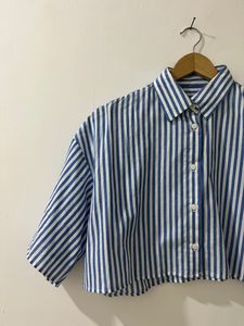 Pin Striped Cropped Shirt