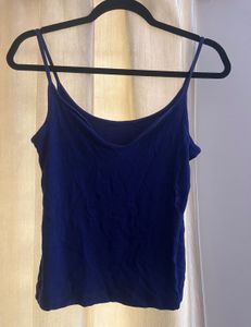 Blue Ribbed Tank Top