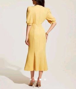 Yellow Puff Sleeve Dress