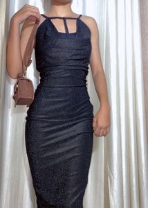 Shimmery Deep Neck Bodycon