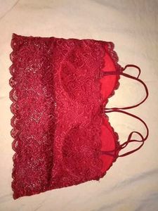Red Sexy Net Pace Bralette Top