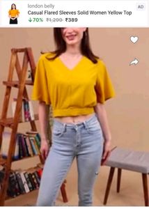 Harpa Brand Bell Arms Crop Top