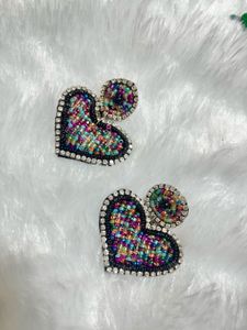 Heart-shaped Multicolor Earrings