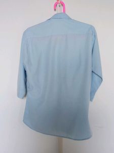 Light Blue 3/4 Sleeve Blouse