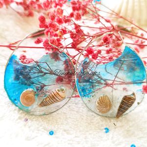 Hoop Earrings Resin Art