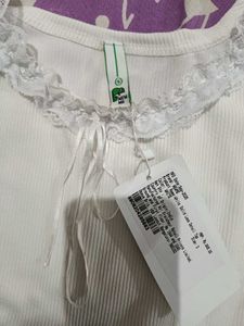 White Lace Trim Top